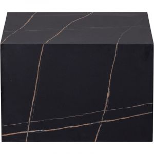 Image de Woood BENJI - Table basse effet marbre H40xL60cm - Noir