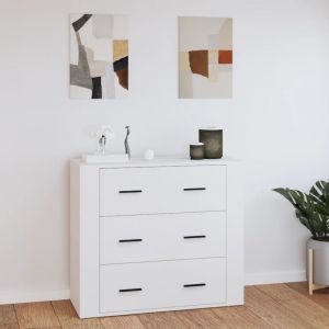 Image de VidaXL Buffet Blanc 80x33x70 cm Bois d'ingénierie Blanc