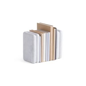 Image de Lot de 2 serre-livres en marbre blanc, Scafi