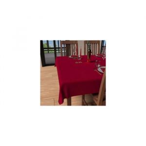 Soleil d'Ocre Nappe carr&eacute;e anti-t&acirc;ches 180x180 cm LUXURY rouge, par
