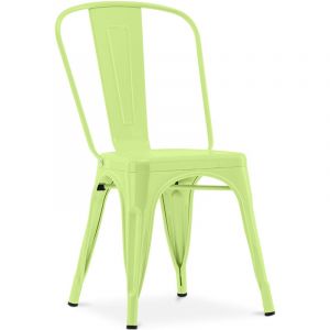 Chaise de salle à manger - Design industriel - Acier - Nouvelle édition - Stylix Jaune pâle