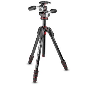 Manfrotto Tr&eacute;pied 190GO! carbone 4 sections + rotule 3D XPRO - MK190GOC4-3WX