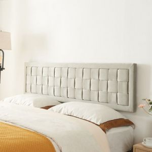 Tête de lit Tervo velours 180 x 5 x 45 cm gris [en.casa]