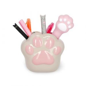 Legami Porte-stylos en céramique, Kitty Paw Théme, Desk Friends, peint à la main, Idée cadeau, Organisateur de bureau