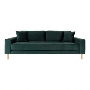 M&S Canap&eacute; 3 places 210x93x78cm en velours vert - VANEA