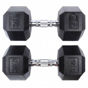 SPORTINATOR Haltère hexagonale de 17,5 kg Set de 2