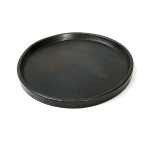 Assiette en terre cuite brulée noire - D.26 cm