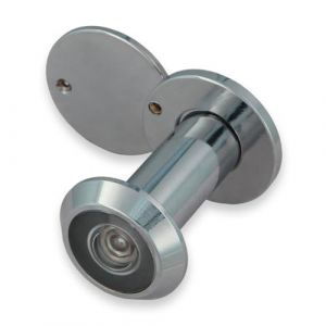 Amig - Judas de porte | Objectif super angle | Pour portes d'entrée intérieures et extérieures | Couleur chrome brillant | Acier | Dimensions : diamètre 14 mm | Épaisseur de porte 35-60 mm