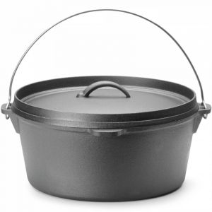Hendi Casserole en fonte avec couvercle, convient pour cuisinière à gaz, cuisinière électrique, vitrocéramique, antiadhésive, épaisseur des parois : 4 mm, cocotte, marmite, cocotte, four néerlandais,