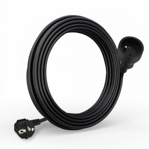 Waytex 51021 Prolongateur électrique Longueur 5,00m, Câble 3x1.5mm2, Prises 16A Europe 2P+T avec Sécurité Enfant, certifié CE NF, Noire
