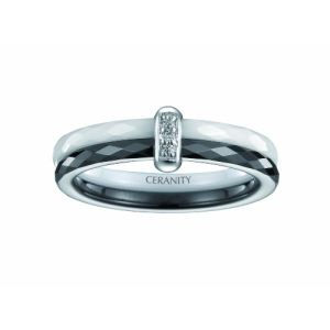Ceranity 18/0010 N/B - Bague en céramique et argent pour femme