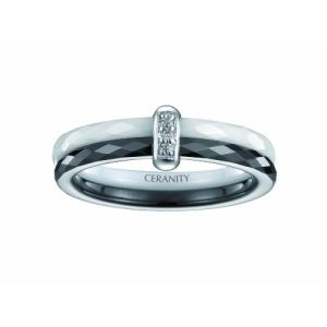 Image de Ceranity 18/0010 N/B - Bague en céramique et argent pour femme