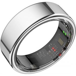 Focus Home Interactive S1 Smart Ring - Argent - Taille 13 - Fréquence cardiaque - Cycle menstruel - Moniteur de sommeil - Anneau intelligent - Performance sportive - Podomètre - IP68 Waterproof - Mesure de l'O2 - Femmes - Hommes - Wearables - Étui de char
