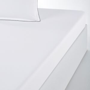 Drap housse percale pur coton, Dojo Blanc Taille 140x190 cm;140X200 cm;160x200 cm;180x200 cm