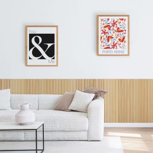 99déco - Kit de 10 moulures murales - demi-ronds - 100% fsc - Pin abouté - 10x(10x100cm) - Prêt à coller et peindre