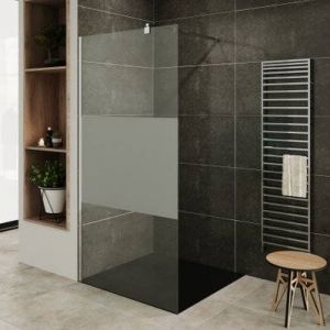 ROMA Paroi de douche Italienne verre 10 mm centre-opaque 70 x 200 cm