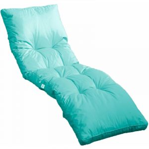 Coussin pour bain de soleil en polyester 185 x55cm bleu caraïbes