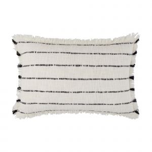 Housse de coussin 40x60 cm ivoire et noir