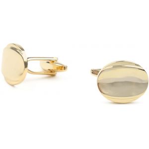 Boutons de Manchette Or Ovale Doré