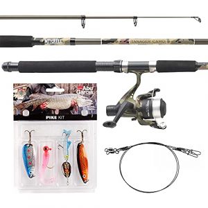 Mitchell Tanager Camouflage kit Complet Canne t&eacute;l&eacute;scopique et Moulinet avec Fil et leurres pr&ecirc;t &agrave; p&ecirc;cher Le Sandre, Le brochet et la Perche 2.40 Medium Set