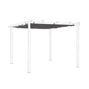 Toile de toit pour tonnelle grise 3x3m Isla - toile de rechange pergola toile de remplacement