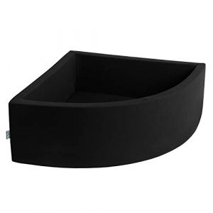 KiddyMoon 90X30/Sansballes Piscine À Balles pour Bébé Quart Angulaire Fabriqué en UE, Noir
