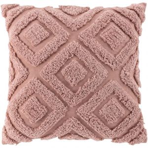 Coton d'intérieur Coussin Déco Uni "Zaina" 45x45cm Rose