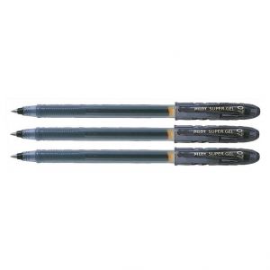 Pilot Lot de 3 Stylos Roller SUPER GEL 07 Pte Moyenne Noir