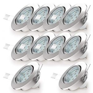 B.k.licht - Lot de 6/10 spots encastrables orientables GU10 spots plafond à encastrer