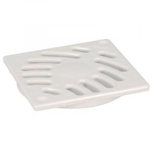 Nicoll Grillle carr&eacute;e en pvc blanc 100x100mm pour siphon sih