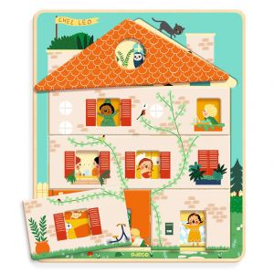 Djeco PUZZLES 3 NIVEAUX : Chez Leo