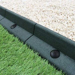 Monster shop Bordure de Pelouse Flexible Bordure de Jardin Gazon Bordure de Chemin Bordure de Potager Bordure de Lit de Fleurs Bordure Surélevée en Caoutchouc Gazon Artificiel Vert | Lot de 46 x 1.2m