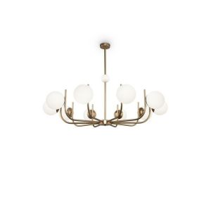 Boutica-design Suspensions Rendez-vous Laiton Blanc 10xE14 40W