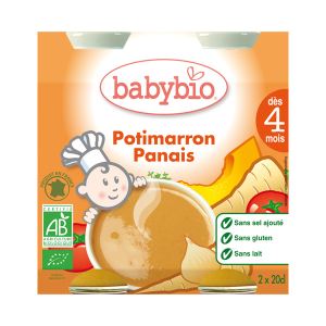 BabyBio Baby Soupe : Potimarron-Panais 2 x 20 cl - dès 4 mois