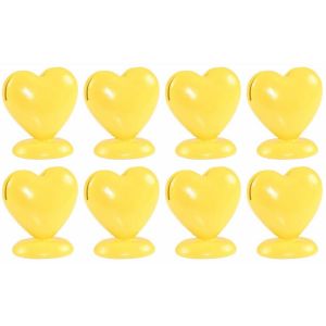 Ruedelafete Boite de 8 Porte-cartes Coeur en résine 5cm, Jaune