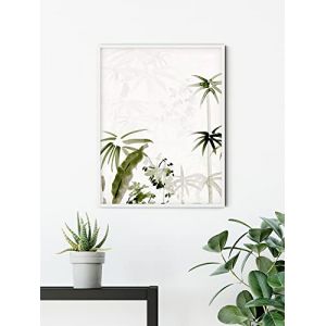 Komar Affiche d'art Bamboo Drawing - Taille: 40 x 50 cm - vert, blanc