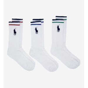 Ralph Lauren Lot de 3 paires de chaussettes de sport Technical Blanc Polo
