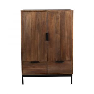 Image de Dutchbone SAROO - Buffet 2 portes 2 tiroirs en bois et métal - Bois foncé / noir