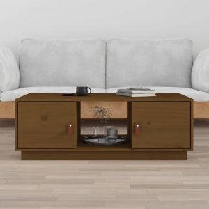 VidaXL Table basse Marron miel 100x50x35 cm Bois massif de pin marron miel