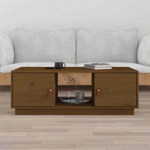 Image de VidaXL Table basse Marron miel 100x50x35 cm Bois massif de pin marron miel