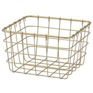 Sans marque Panier H.9 x L.15 x P.15 cm, Joy, m&eacute;tal dor&eacute;