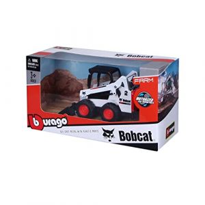 Bburago | Collection Utilitaires | Pelleteuse Bobcat S590 | | Reproduction de Voiture Miniature à échelle 1/43 | Blanc | Jouet pour Enfant à Collectionner | 31803