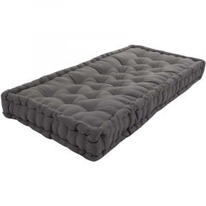 Jardindeco Matelas de sol en coton 120 x 60 cm Gris anthracite