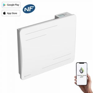 Radiateur &eacute;lectrique connect&eacute; 1000W &agrave; inertie s&egrave;che c&eacute;ramique horizontal Blanc Alice