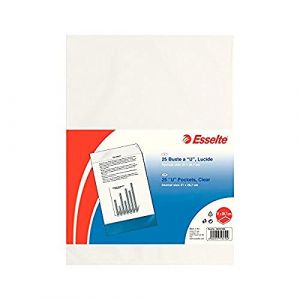 Esselte Enveloppes "U" de luxe, transparent, feuille en polypropylène brillant, 1 paquet x 25 pièces