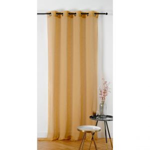 LINDER VOILAGE CHAMBRAY LIN NATUREL & JAUNE 145x240cm