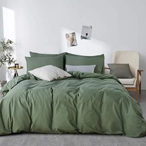 Housse de Couette - Sedefen - 200 x 200 cm - Vert Sauge - 100% Coton - Fermeture &Eacute;clair