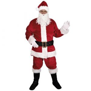 Ruedelafete Costume complet adulte homme fourrure en p&egrave;re No&euml;l taille S/M (x1) REF/20080