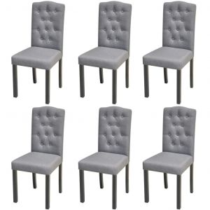 Image de VidaXL Chaises de salle ? manger 6 pcs Gris Tissu