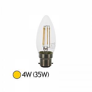 Image de Vision-El Ampoule Led 4W (35W) B22 Filament Flamme Blanc chaud 2700°K -